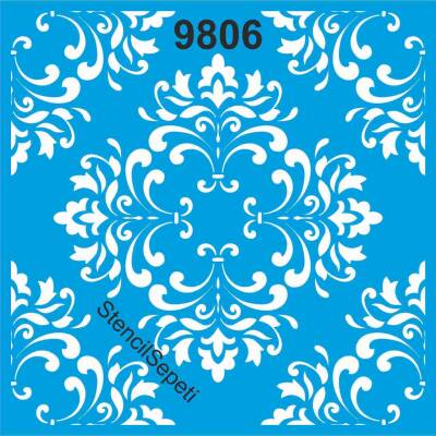 Damask Deseni - Stencil - Boyama Şablonu - 1