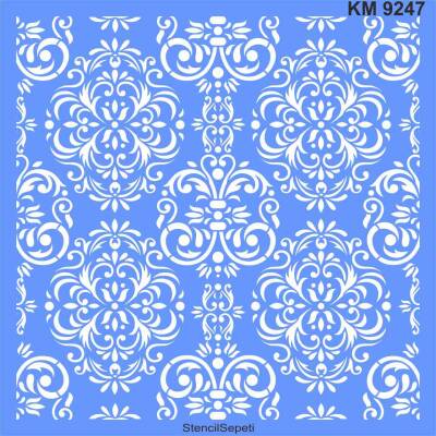 Damask Deseni - Stencil Boyama Şablonu - 1
