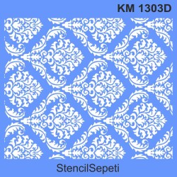 Damask Deseni - Stencil Boyama Şablonu - StencilSepeti
