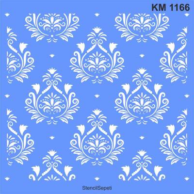 Damask Deseni - Stencil Boyama Şablonu - 1
