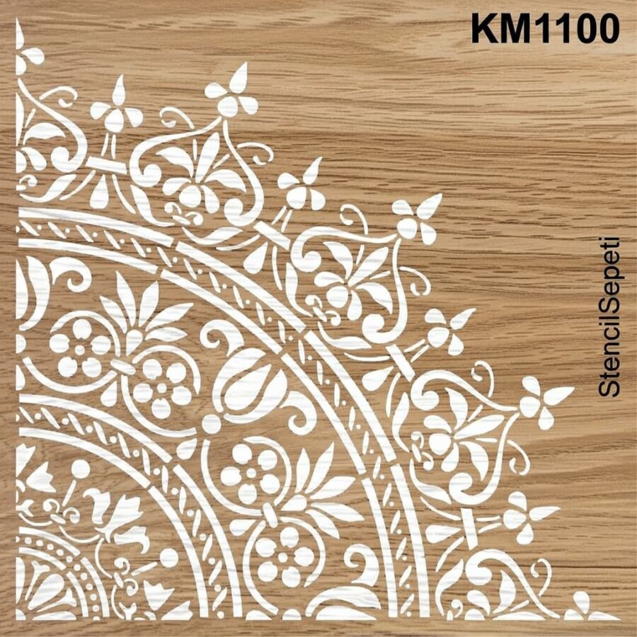 Damask Deseni - Stencil Boyama Şablonu - 2