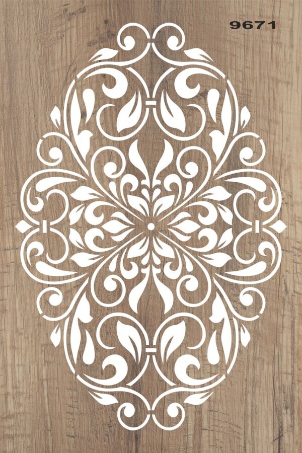 Damask Deseni - Stencil Boyama Şablonu - 2