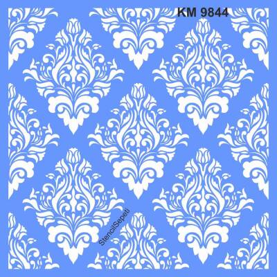 Damask Deseni - Stencil Boyama Şablonu - 1