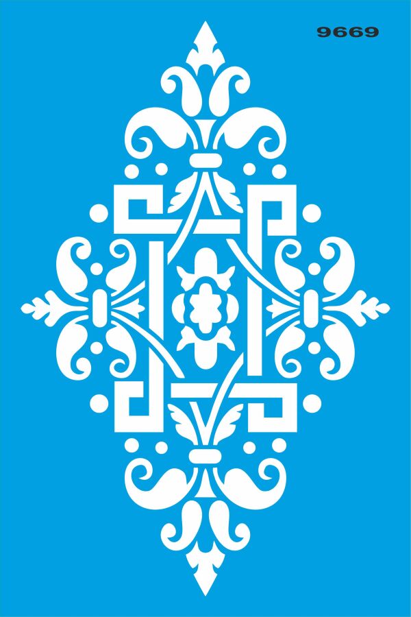 Damask Deseni - Stencil Boyama Şablonu - 1