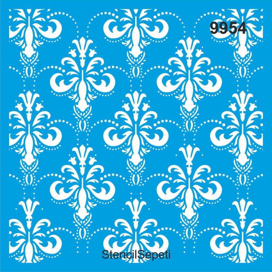 Damask Deseni - Stencil Şablon - 1