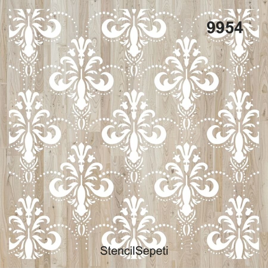 Damask Deseni - Stencil Şablon - 2