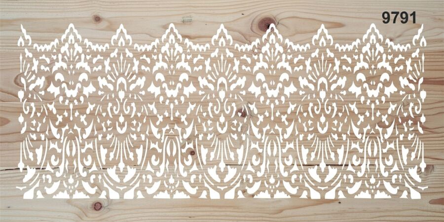 Damask Duvar Deseni - Stencil Boyama Şablonu - 2