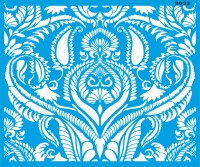 Damask Duvar Deseni - Stencil Boyama Şablonu - StencilSepeti