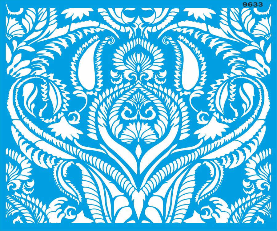 Damask Duvar Deseni - Stencil Boyama Şablonu - 1