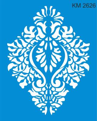 Damask Duvar Deseni - Stencil Boyama Şablonu - 1