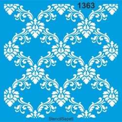 Damask Duvar Deseni Stencil Boyama Şablonu - StencilSepeti