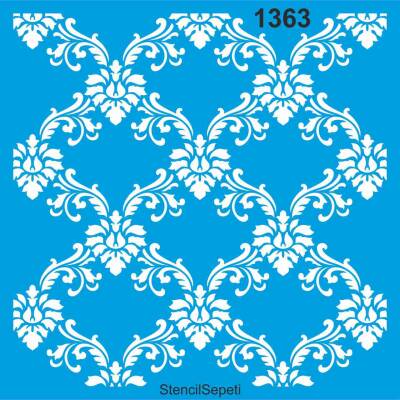 Damask Duvar Deseni Stencil Boyama Şablonu - 1