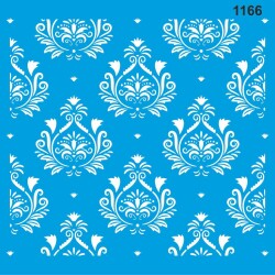 Damask Duvar Deseni - Stencil Desen Şablonu - StencilSepeti