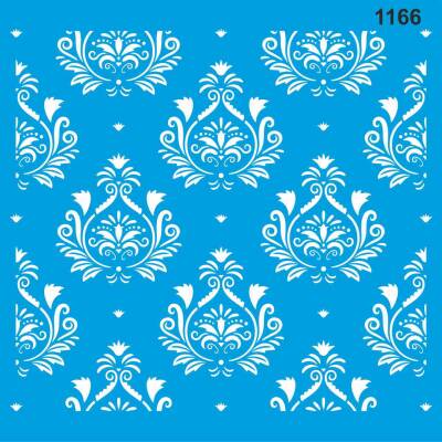 Damask Duvar Deseni - Stencil Desen Şablonu - 1