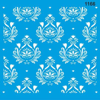 Damask Duvar Deseni - Stencil Desen Şablonu - 1