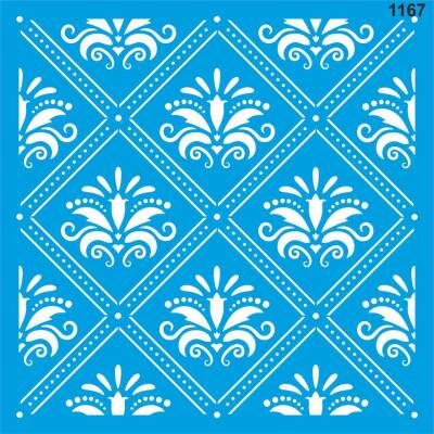 Damask Duvar Deseni - Stencil Desen Şablonu - 1