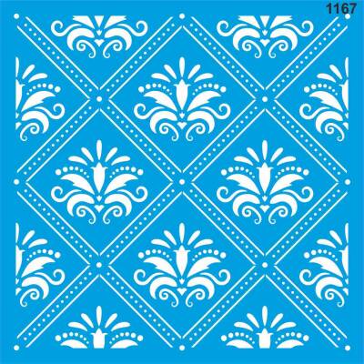 Damask Duvar Deseni - Stencil Desen Şablonu - 1