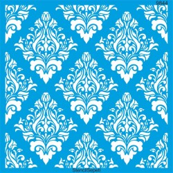 Damask Duvar Deseni - Stencil Desen Şablonu - StencilSepeti