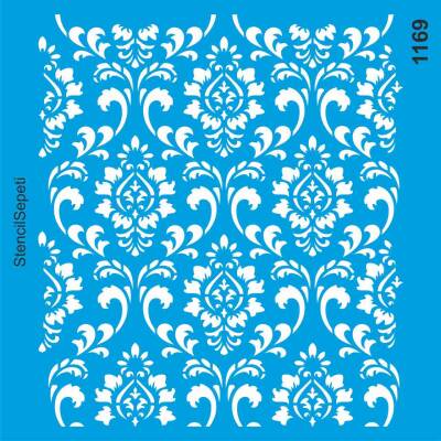 Damask Duvar Deseni - Stencil Desen Şablonu - 1