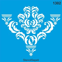 Damask Duvar Deseni - Stencil Şablon - StencilSepeti