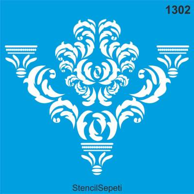 Damask Duvar Deseni - Stencil Şablon - 1