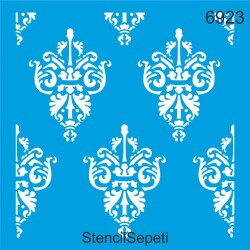 Damask Duvar Deseni - Stencil Şablon - StencilSepeti