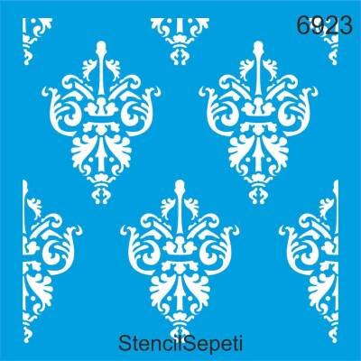 Damask Duvar Deseni - Stencil Şablon - 1