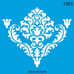 Damask Duvar Deseni - Stencil Şablon - StencilSepeti