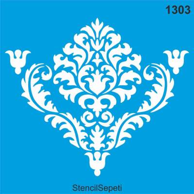 Damask Duvar Deseni - Stencil Şablon - 1