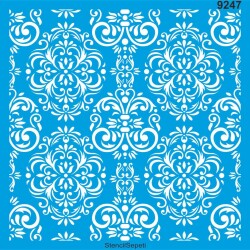 Damask Duvar Deseni - Stencil Şablon - StencilSepeti