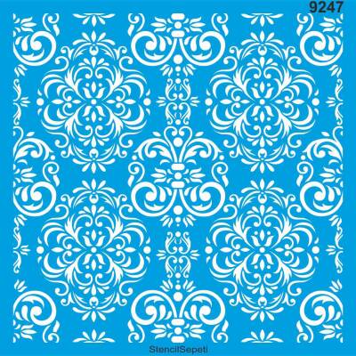 Damask Duvar Deseni - Stencil Şablon - 1