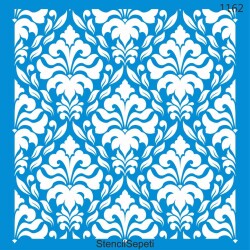 Damask Duvar Deseni - Stencil Şablon - StencilSepeti