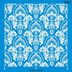 Damask Duvar Deseni - Stencil Şablon - StencilSepeti