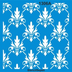 Damask Duvar Deseni - Stencil Şablon - StencilSepeti