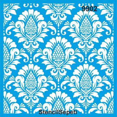 Damask Duvar Deseni - Stencil Şablon - 1