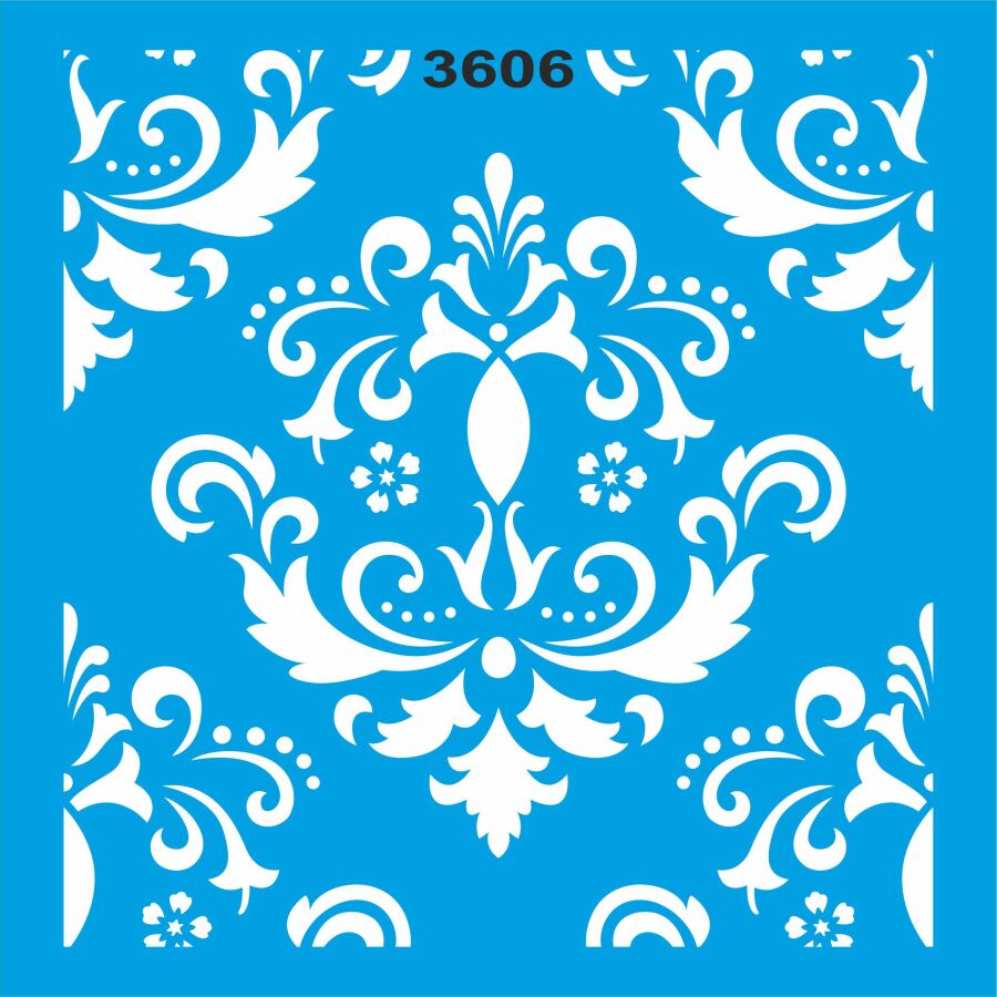 Damask Deseni - Stencil Boyama Şablonu - 1
