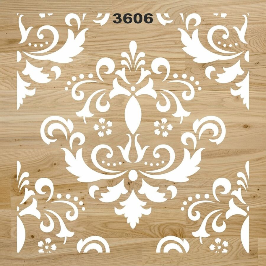 Damask Deseni - Stencil Boyama Şablonu - 2