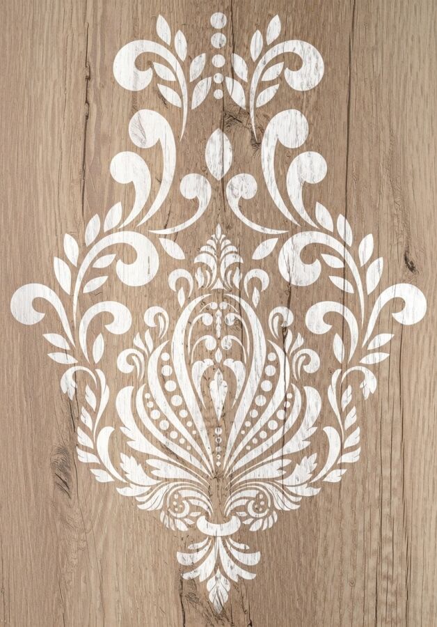 Damask Deseni - Stencil Boyama Şablonu - 2