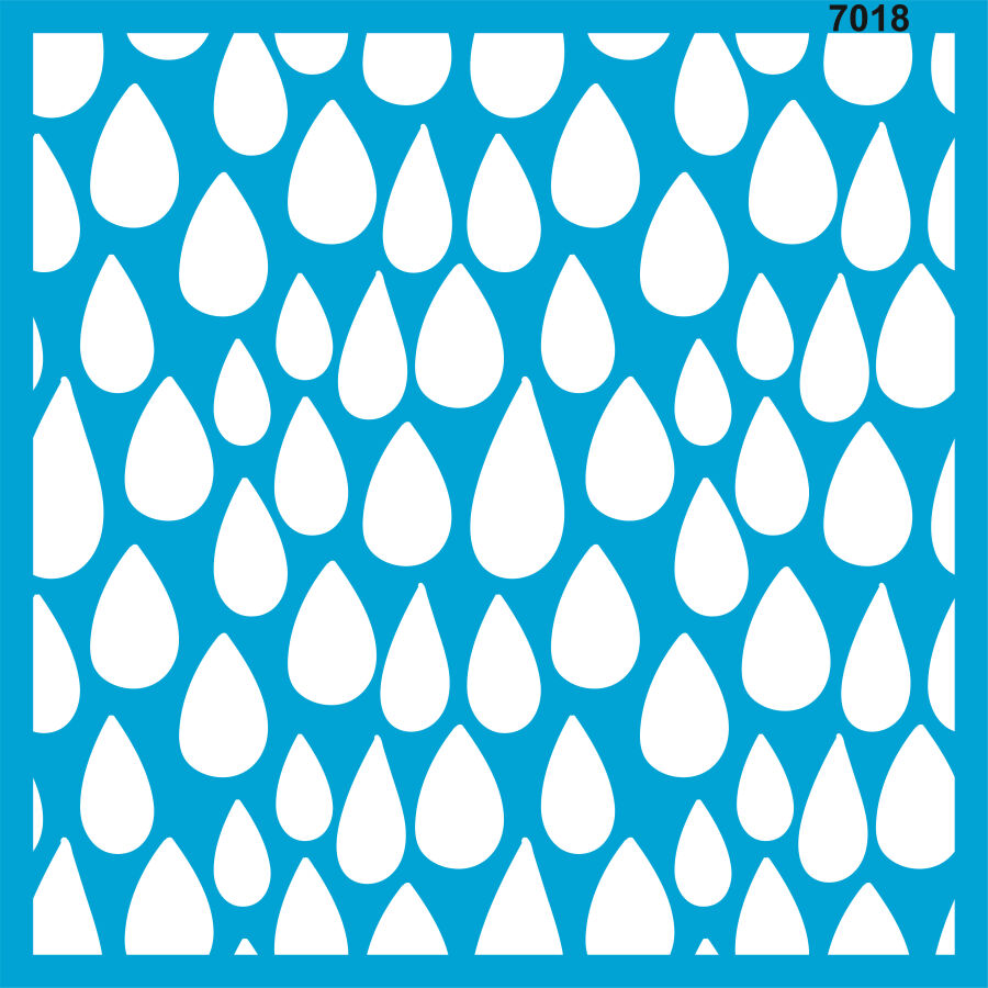 Damlalar Stencil Boyama Şablonu - 1