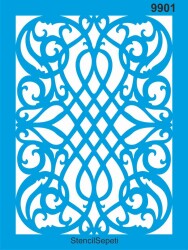 Dantel Duvar Deseni - Stencil Boyama Şablonu - StencilSepeti