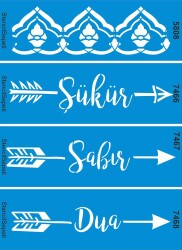 Dörtlü Dua Kenar Deseni Seti 14 - Stencil Boyama Şablonu - StencilSepeti