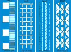 Dörtlü Geometrik Kenar Deseni Seti 09 - Stencil Boyama Şablonu - StencilSepeti