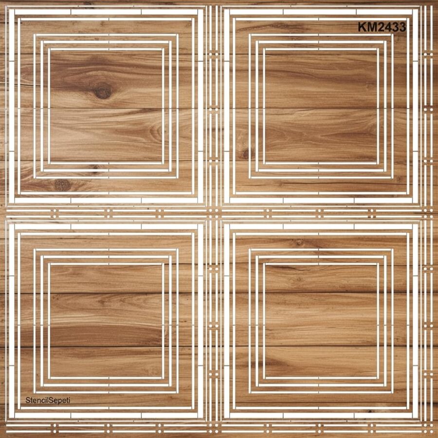 Duvar Panel Deseni - Stencil Boyama Şablonu - 2