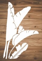 Tropikal Duvar Deseni Stencil Boyama Şablonu - 2