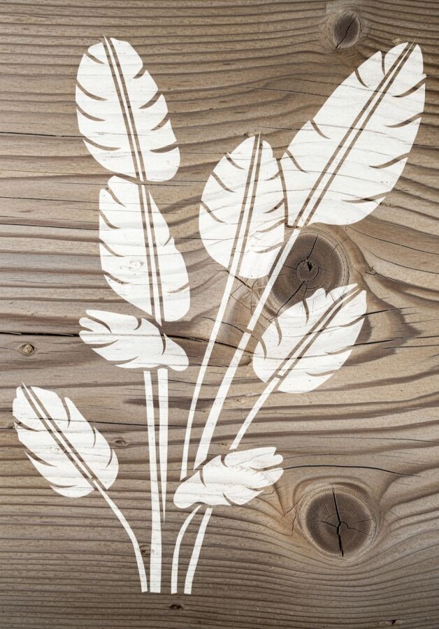 Tropikal Duvar Deseni Stencil Boyama Şablonu - 2