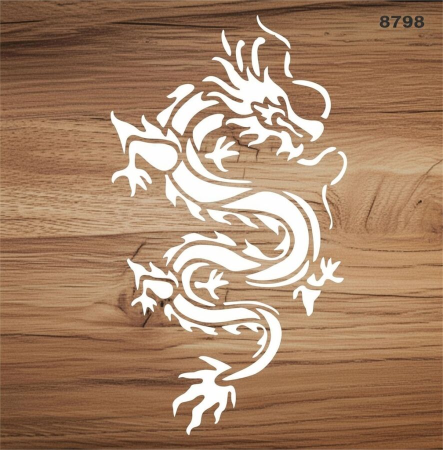 Ejderha Deseni - Stencil Boyama Şablonu - 2