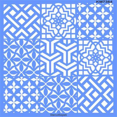 Fayans Desen - Stencil Boyama Şablonu - 1