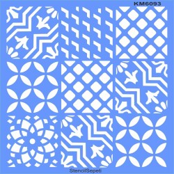 Fayans Desen - Stencil Boyama Şablonu - 1