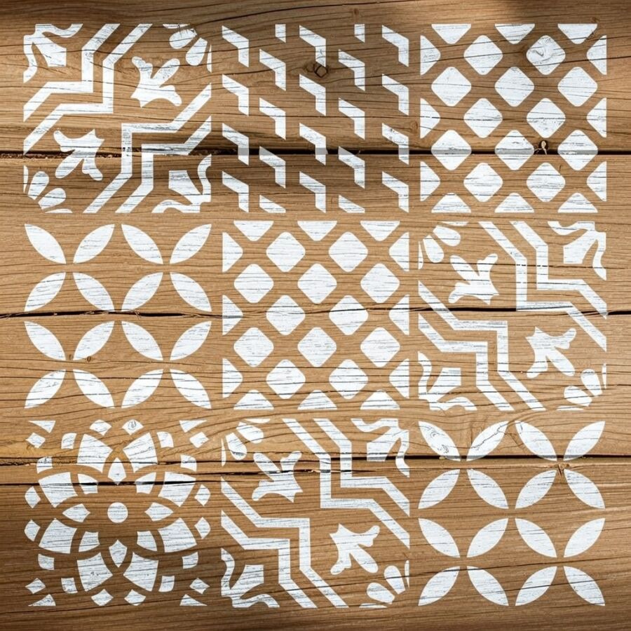 Fayans Desen - Stencil Boyama Şablonu - 2