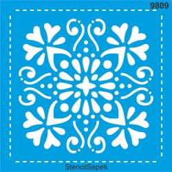 Fayans Deseni - Stencil Boyama Şablonu - StencilSepeti